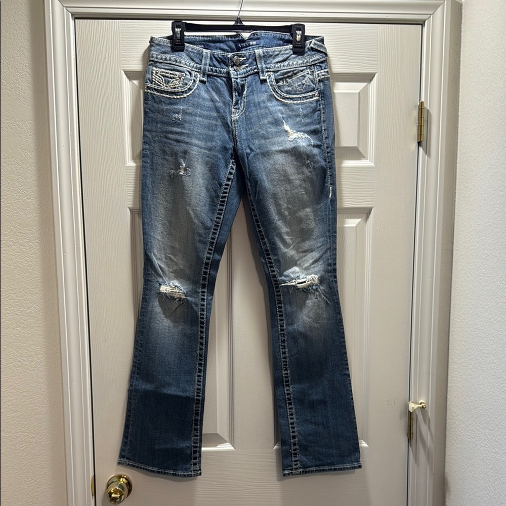 Women's Blue Distressed Jeans